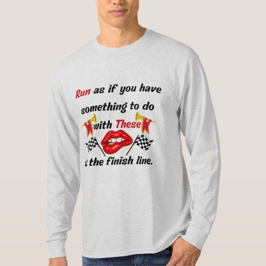 Sarcastische Badass Lips Speelse Grappige Running  T-shirt (Voorkant)