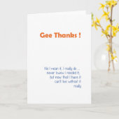 Sarcastische bedankkaart kaart (Gele Bloem)
