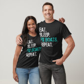 Sarcastische bootmonteur Eet Slaap Repareert boten T-shirt (Unisex)