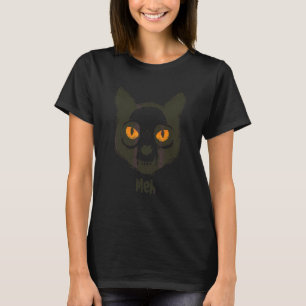 Sarcastische Boze Kat Meh Halloween Kostuum T-shirt