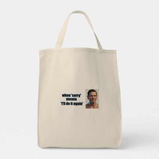 Sarcastische Canvas tas (Achterkant)