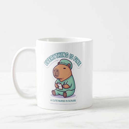 Sarcastische Capybara Verpleegster Koffiemok (Links)