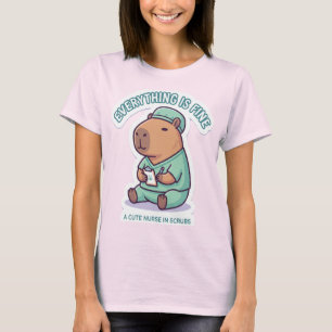 Sarcastische Capybara Verpleegster T-shirt