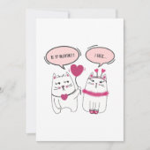 Sarcastische Cartoon Kat Koppel Valentijnsdag Feestdagenkaart (Voorkant)