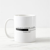 Sarcastische commentaar laden koffiemok (Links)