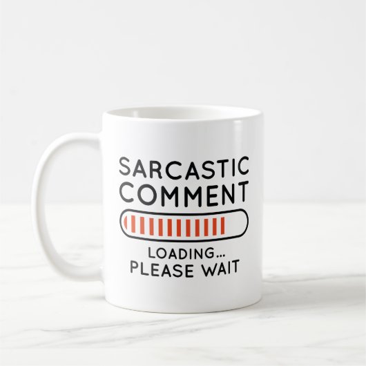 Sarcastische commentaar laden koffiemok (Links)