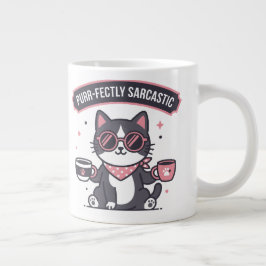 Sarcastische Coole Kat Bandana Koffie Liefhebber C Grote Koffiekop