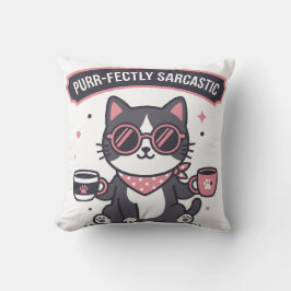 Sarcastische Coole Kat Bandana Koffie Liefhebber C Kussen