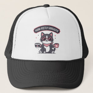 Sarcastische Coole Kat Bandana Koffie Liefhebber C Trucker Pet