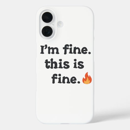 Sarcastische "Dit is prima" meme met brandende emo Case-Mate iPhone Case (Achterkant)