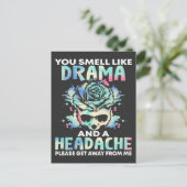 Sarcastische drama Hoofdpijn Bloedrog Rude Quote Briefkaart (Staand voorkant)