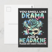 Sarcastische drama Hoofdpijn Bloedrog Rude Quote Briefkaart (Voorkant / Achterkant)