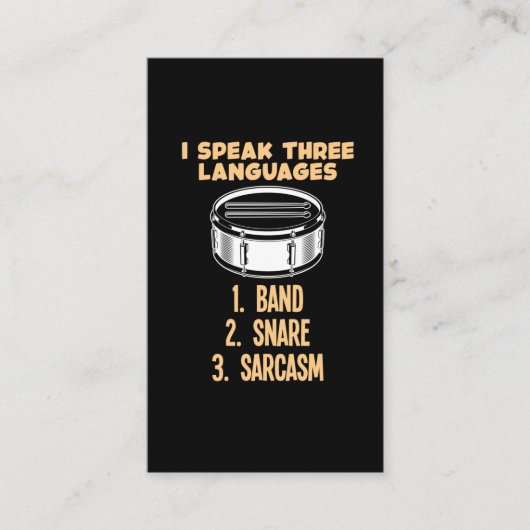 Sarcastische drummer Humor Percussion Drumming Ban Visitekaartje (Voorkant)