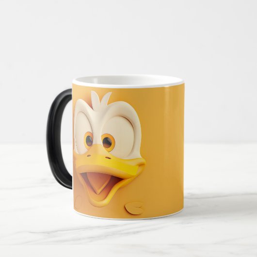 Sarcastische Eendengezicht 3D Magische Mok (Voorkant links)