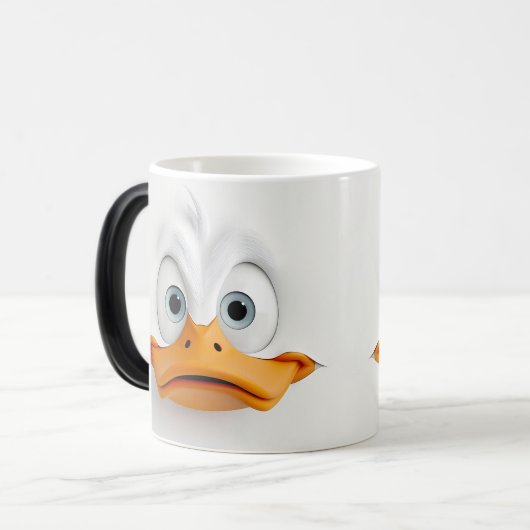 Sarcastische Eendengezicht 3D Magische Mok (Voorkant links)