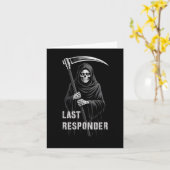 Sarcastische Eerste Laatste Respons Grim Reaper Em Kaart (Gele Bloem)