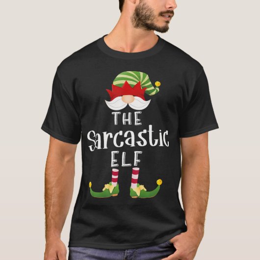 Sarcastische Elf Groep Kerst Grappig Feest T-shirt (Voorkant)