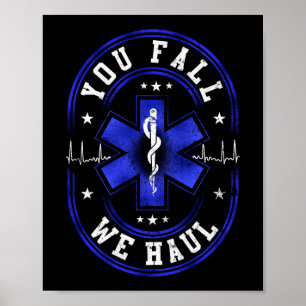 Sarcastische EMT Paramedic EMS Emergency Herfst Ha Poster
