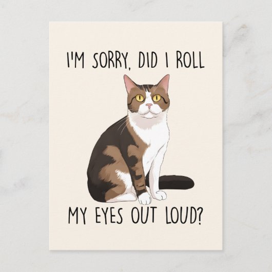 Sarcastische en leuke kat briefkaart (Voorkant)