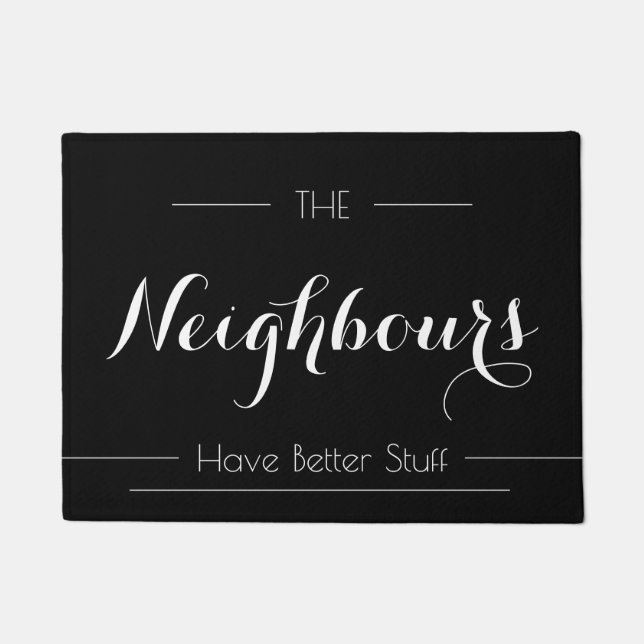 Sarcastische Familie Zwart CALIGRAPHY Elegant Deurmat (Voorkant)