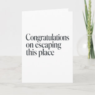 Sarcastische felicitaties voor nieuwe collega baan kaart
