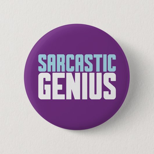 Sarcastische Genius. Ronde Button 5,7 Cm (Voorkant)