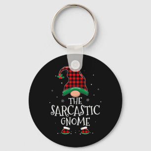 Sarcastische Gnoom Xmas Family Matching Plaid Kers Sleutelhanger