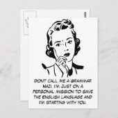 Sarcastische Grammatica Nazi Briefkaart (Voorkant / Achterkant)