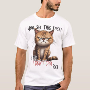 Sarcastische grappige chagrijnige kat kan me niet t-shirt