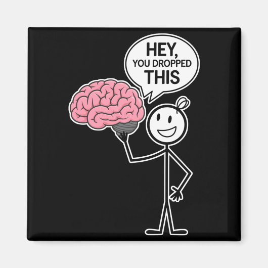 Sarcastische Grappige Hersenen Stick Figure Is Dit Magneet (Voorkant)