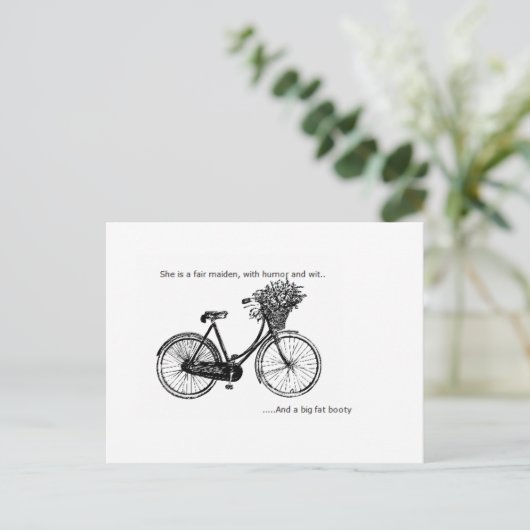 Sarcastische, grappige print ansichtkaart briefkaart (Staand voorkant)