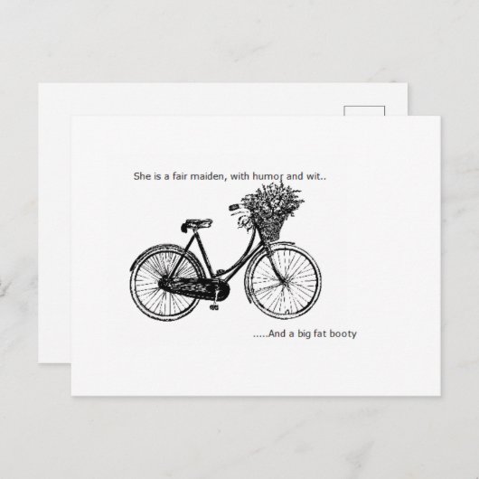 Sarcastische, grappige print ansichtkaart briefkaart (Voorkant / Achterkant)