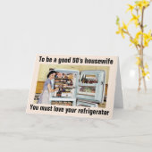 Sarcastische grappige Retro 1950 Houseechtgenote K Kaart (Gele Bloem)