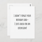 Sarcastische Grappige Verlate Verjaardag Kaart (Voorkant / Achterkant)