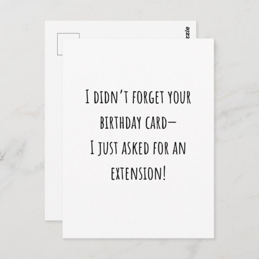 Sarcastische Grappige Verlate Verjaardag Kaart (Voorkant / Achterkant)