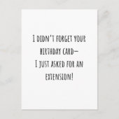 Sarcastische Grappige Verlate Verjaardag Kaart (Voorkant)