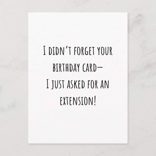 Sarcastische Grappige Verlate Verjaardag Kaart (Voorkant)