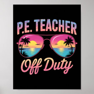 Sarcastische gymleraar buiten dienst vakantie stra poster