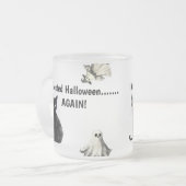 Sarcastische Halloween Kattengeest Matglas Koffiemok (Voorkant links)