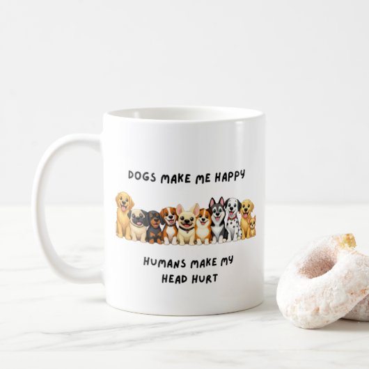 sarcastische honden mokken (Met donut)