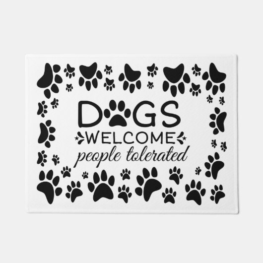 Sarcastische honden verwelkomen mensen die getoler deurmat (Voorkant)