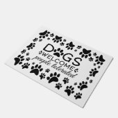 Sarcastische honden verwelkomen mensen die getoler deurmat (Schuin)