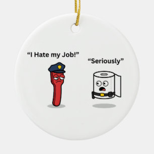 Sarcastische humor grafische politieagent grappig  keramisch ornament