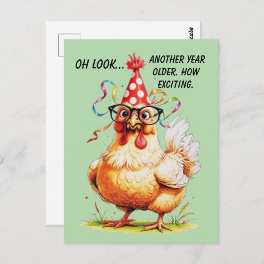Sarcastische Humor met Judgy Chicken Briefkaart (Voorkant / Achterkant)