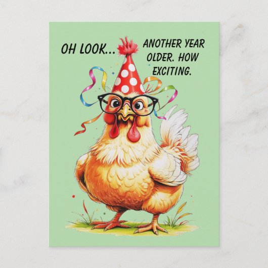 Sarcastische Humor met Judgy Chicken Briefkaart (Voorkant)