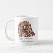 Sarcastische Humor Quote Waterverf Grumpy Owl Koffiemok (Links)