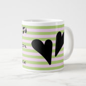 Sarcastische Humor Typografie over strepen Grote Koffiekop (Voorkant rechts)