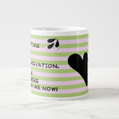 Sarcastische Humor Typografie over strepen Grote Koffiekop (Voorkant)