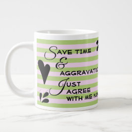 Sarcastische Humor Typografie over strepen Grote Koffiekop