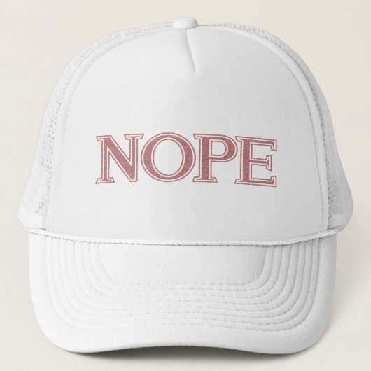 Sarcastische Humorische Blush Roze Glitter Nope Trucker Pet (Voorkant)